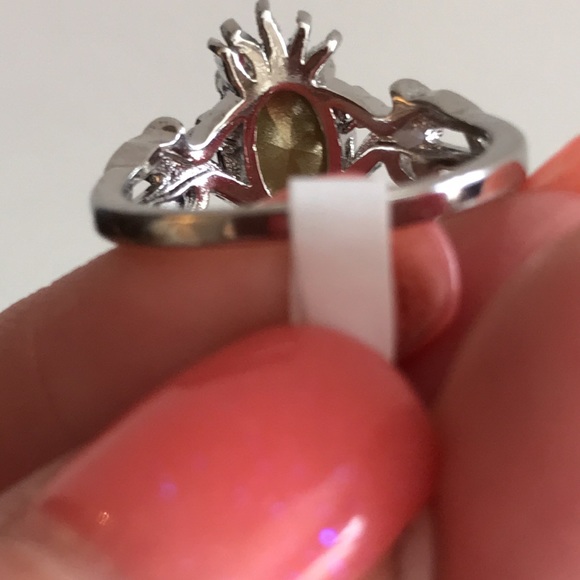 Citrine Jonquil Crystal Ring Sz 6 - Picture 7 of 10